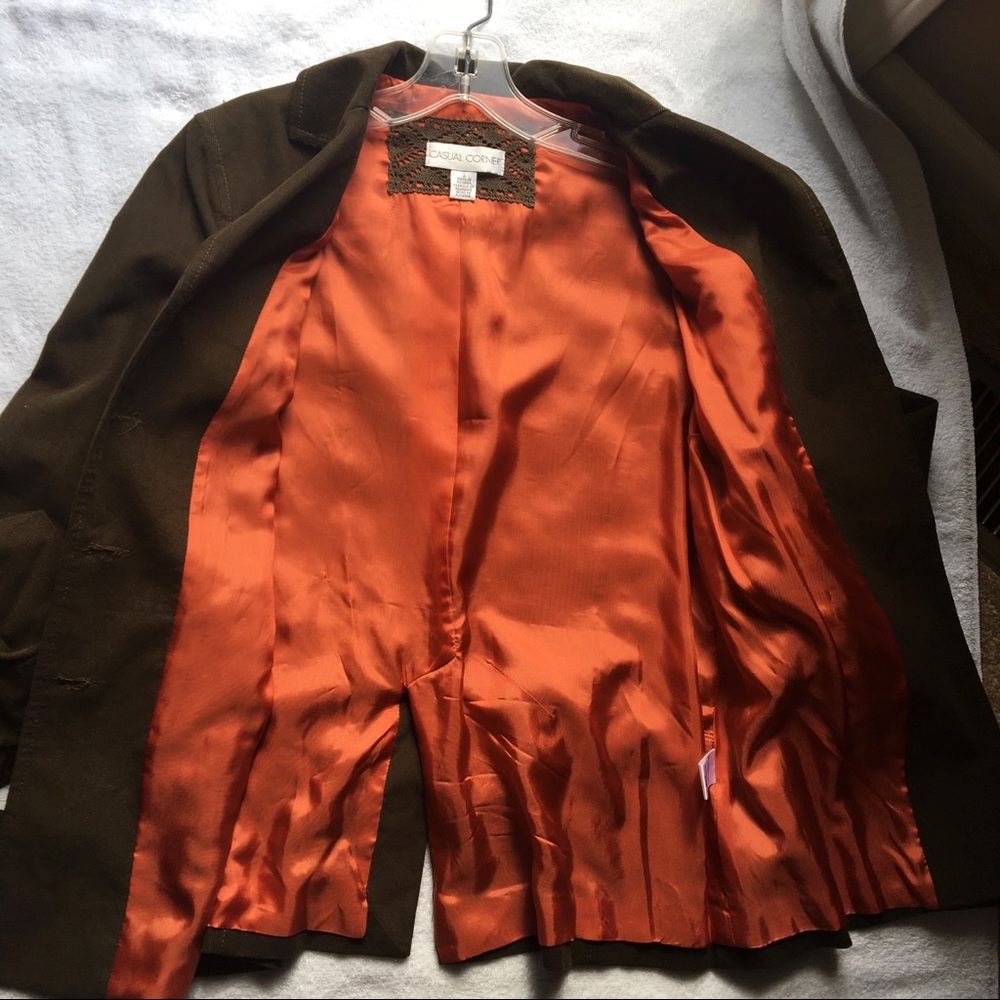 Green Corduroy Jacket size 4 Casual Corner - Picture 5 of 7